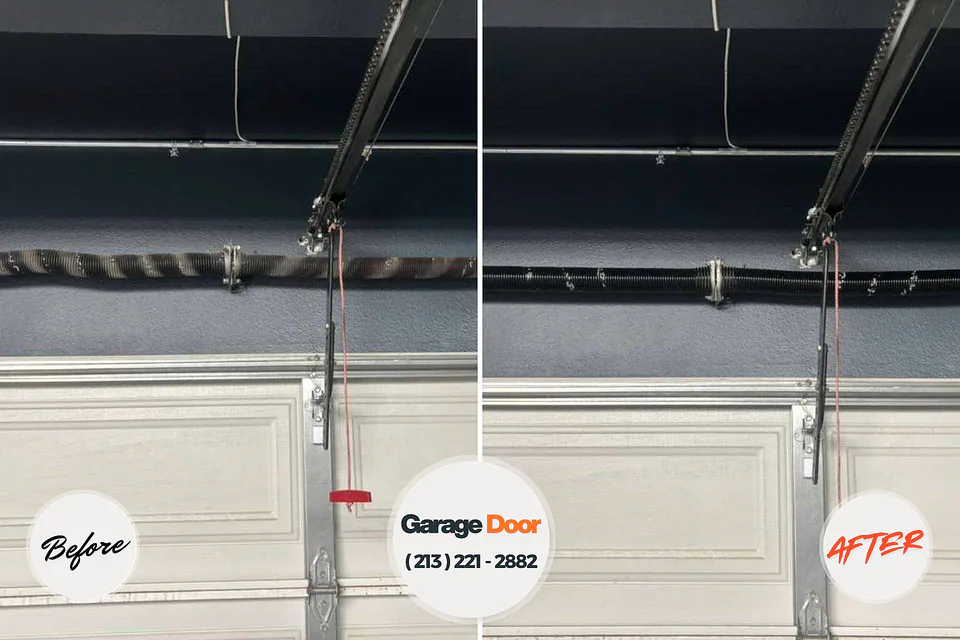 Before and after: garage door repair Harrisonville, MO